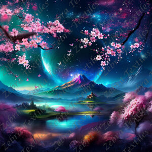 Paysage et fleur de cerisier