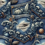 Poche de jeans feuillage