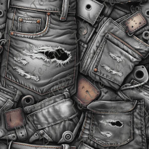 Poche de jeans trouée noir