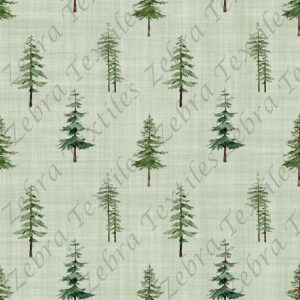 Sapin aquarelle 1 fond vert