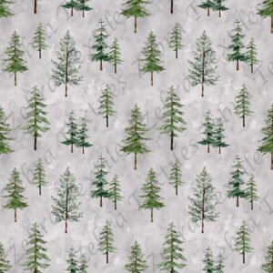 Sapin aquarelle 2 fond gris