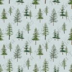 Sapin aquarelle 2 fond pois