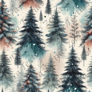 Sapin aquarelle fond crème