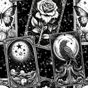 Carte de tarot noire et blanche