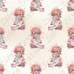 Chaussure rose floral fond crème