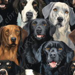 Chien noir et gris