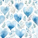 Coeur bleu et feuillage