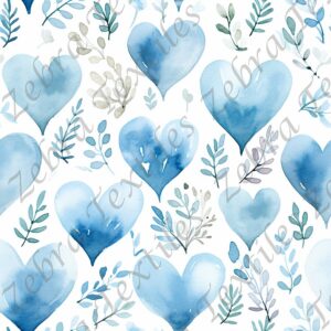 Coeur bleu et feuillage