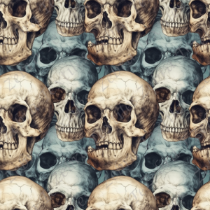 Crâne beige et gris