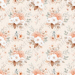 Floral pêche et menthe fond sable
