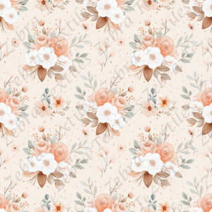 Floral pêche et menthe fond sable