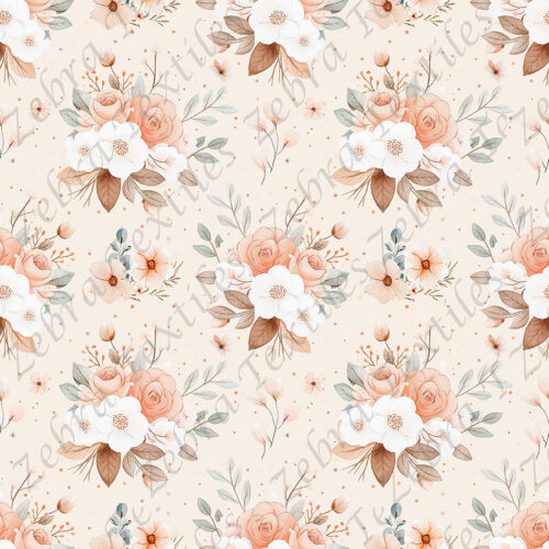 Floral pêche et menthe fond sable