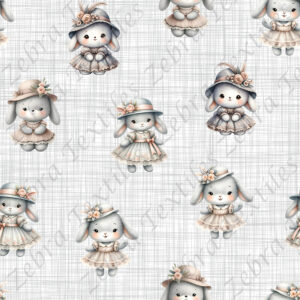 Lapin fille vintage fond lin