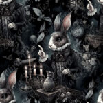 Lapin gothique vintage fond noir