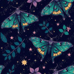 Papillon aqua fond marine