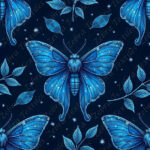 Papillon bleu fond marine