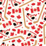 Patin et bâton Canadien fond crème