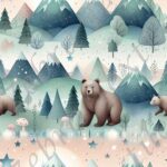 Paysage montage et ours