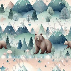 Paysage montage et ours