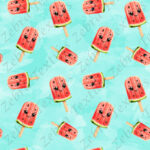 Popsicle melon d'eau fond aqua