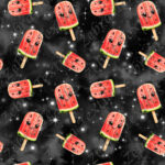 Popsicle melon d'eau fond étoilé