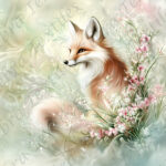 Renard dans le champs lumineux
