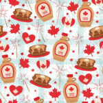Sirop et pancake fond plaid