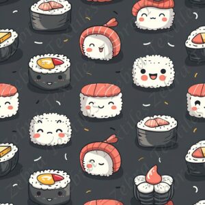 Sushi fond gris