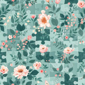 Casse-tête aqua floral