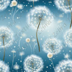 Dandelion bleu 4 fond bleu