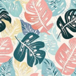 Feuillage pastel tropical 1