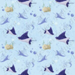 Raie bleue fond bleu