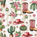 Botte et chapeau de cowboy rose