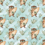 Castor et surf fond aqua