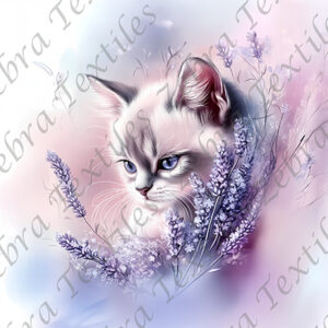 Chat mignon et lavande