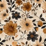 Floral noir et crème