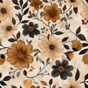Floral noir et crème