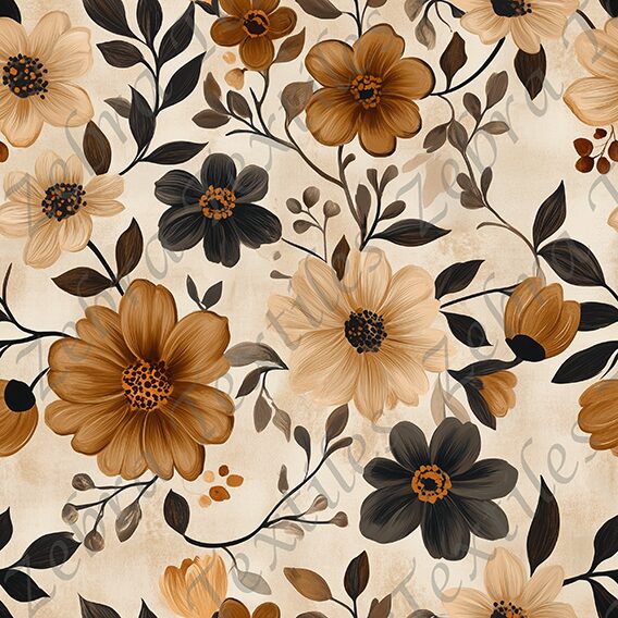 Floral noir et crème