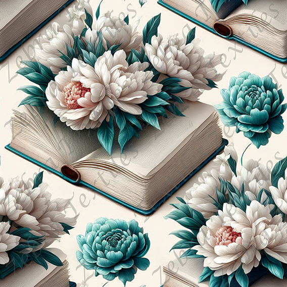 Livre et pivoine blanche