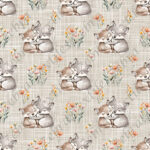 Loup ami floral fond lin
