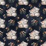 Loup ami floral fond marine