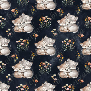 Loup ami floral fond marine
