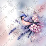 Oiseau sur branche de lavande