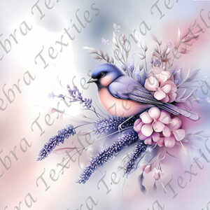 Oiseau sur branche de lavande