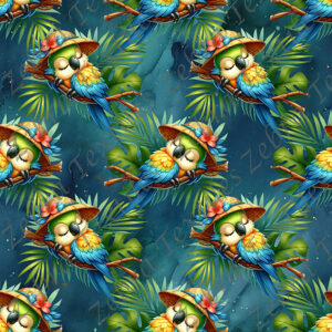 Perroquet dodo fond sarcelle