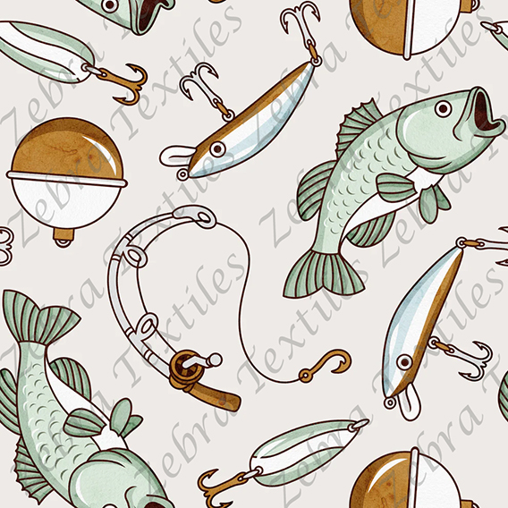 Poisson et hameçon vert
