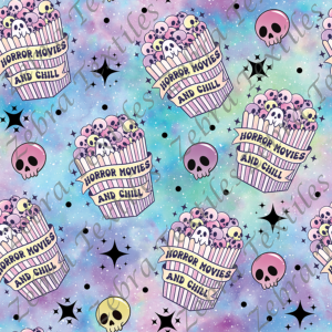 Popcorn skull fond coloré