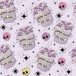 Popcorn skull fond mauve
