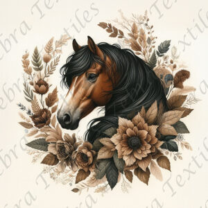 Tête de cheval et floral neutre