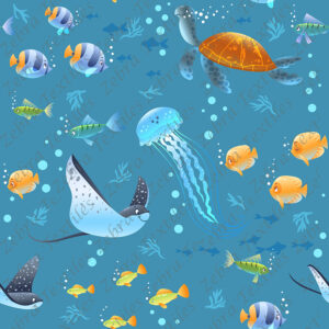 Vie marine fond bleu